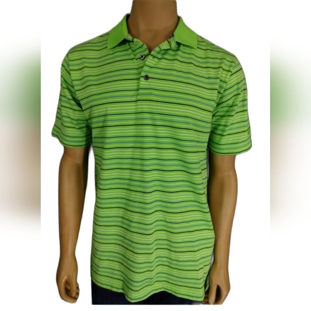 Ben Hogan polo striped green shirt sz xl